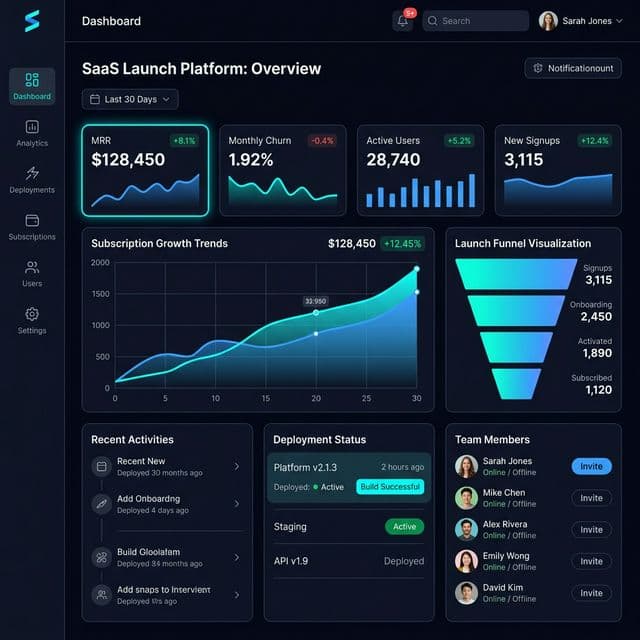 Premium SaaS landing page mockup